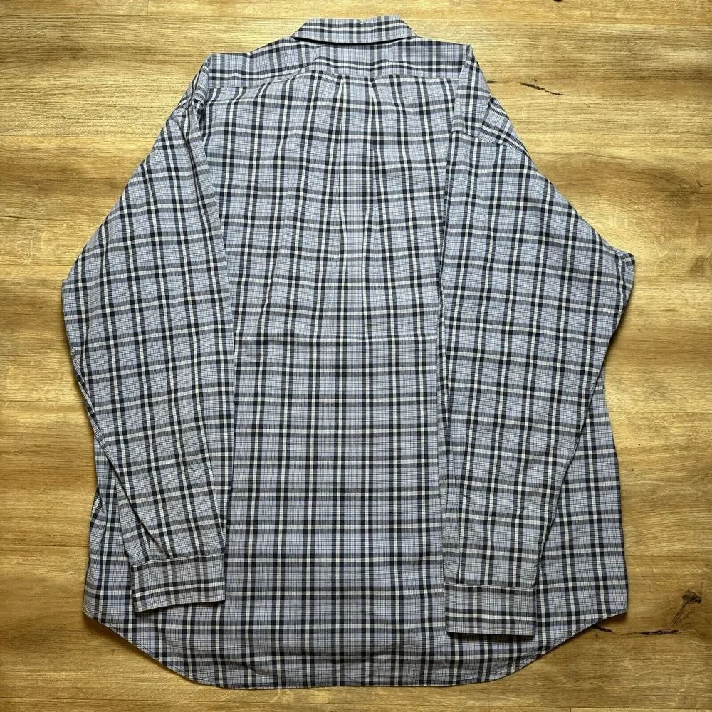 Polo Ralph Lauren‎ Dress Shirt Men's XL Blue Plaid Blake OCBD  Business Preppy